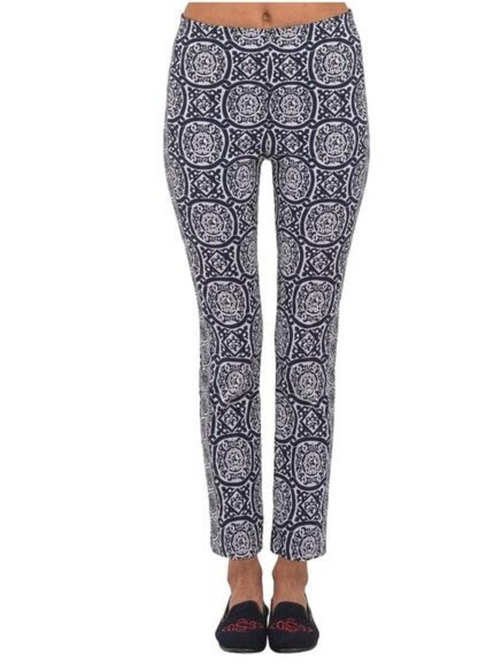 Gretchen Scott Printed Black White Pants Sz Medium